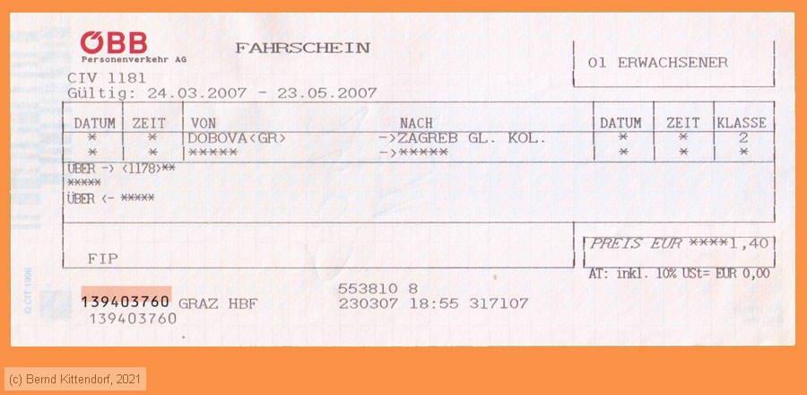 ÖBB - Fahrkarte
/ Bild: oebb_fk20070324r1f2.jpg ÖBB - Fahrkarte
/ Bild: oebb_fk20070324r1f2.jpg