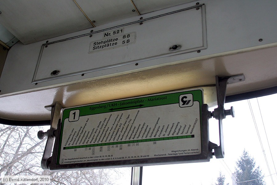 Straßenbahn Graz - 521 - Innenansicht 
/ Bild: graz521_bk1002050267.jpg