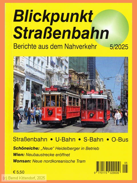 Blickpunkt Straßenbahn
/ Bild: buch_issn0173-0290-202505.jpg Blickpunkt Straßenbahn
/ Bild: buch_issn0173-0290-202505.jpg