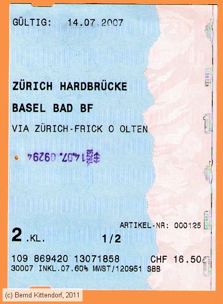 SBB - Fahrkarte
/ Bild: sbb_fk20070714h.jpg SBB - Fahrkarte
/ Bild: sbb_fk20070714h.jpg