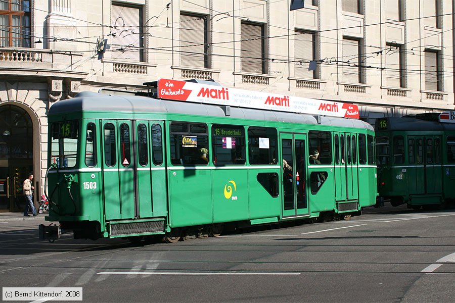 Basel - Straßenbahn - 1503
/ Bild: basel1503_bk0802240346.jpg Basel - Straßenbahn - 1503
/ Bild: basel1503_bk0802240346.jpg