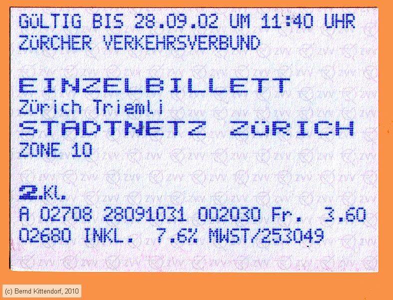 Zürich - ZVV - Fahrkarte
/ Bild: zuerich_fk20020928e.jpg