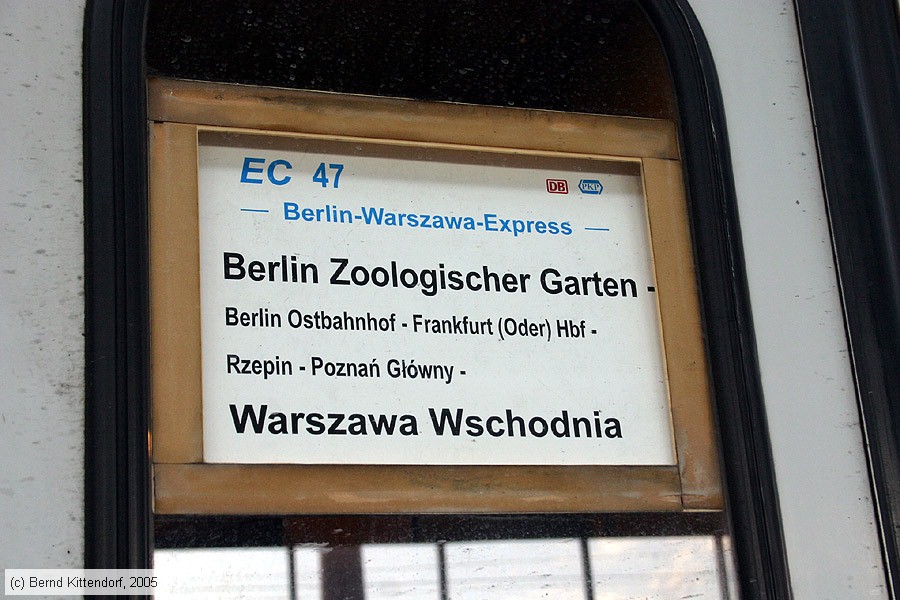 Deutsche Bahn - Zuglaufschild - EC 47
/ Bild: zuglaufec47_e0017310.jpg
