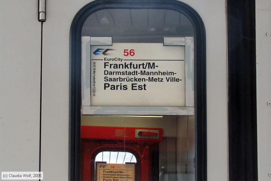 Deutsche Bahn - Zuglaufschild - EC 56
/ Bild: zuglaufec56_cw012281.jpg