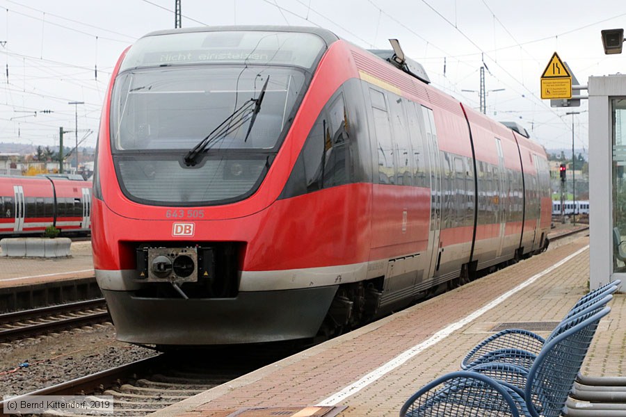 Deutsche Bahn - 643 505
/ Bild: db643505_bk1911130092.jpg