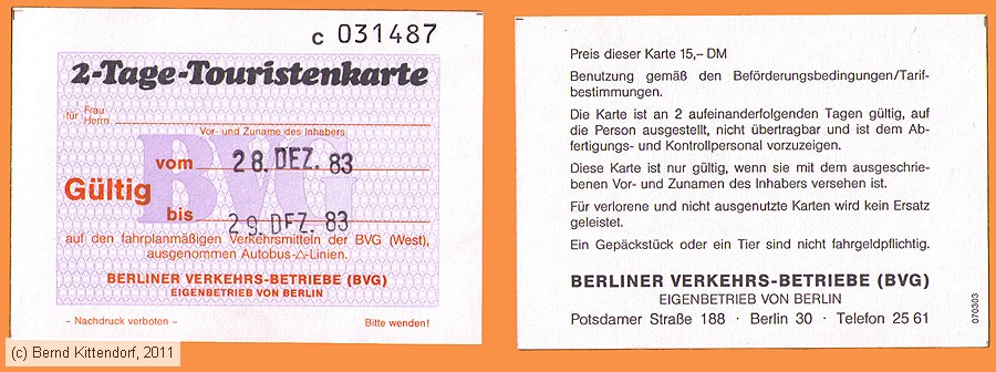 Berlin - 2-Tage-Touristenkarte
/ Bild: berlin_fk19831228t2.jpg