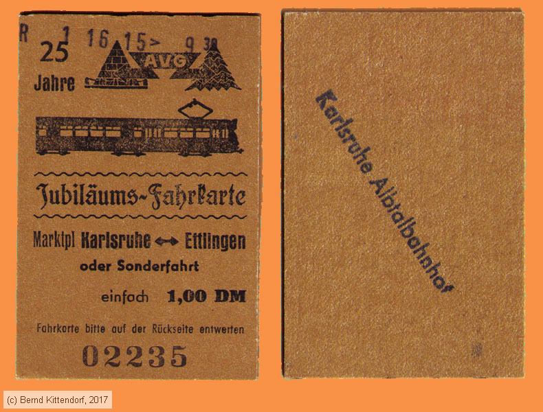 Albtal-Verkehrsgesellschaft - Fahrkarte
/ Bild: avg_fk19820515zjubilaeumsfk.jpg Albtal-Verkehrsgesellschaft - Fahrkarte
/ Bild: avg_fk19820515zjubilaeumsfk.jpg