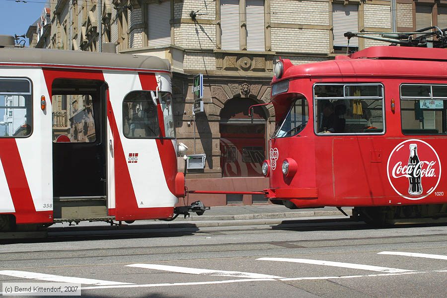 OEG - 358 und Rhein-Haardtbahn - 1020
/ Bild: rhb1020_bk0707150212.jpg