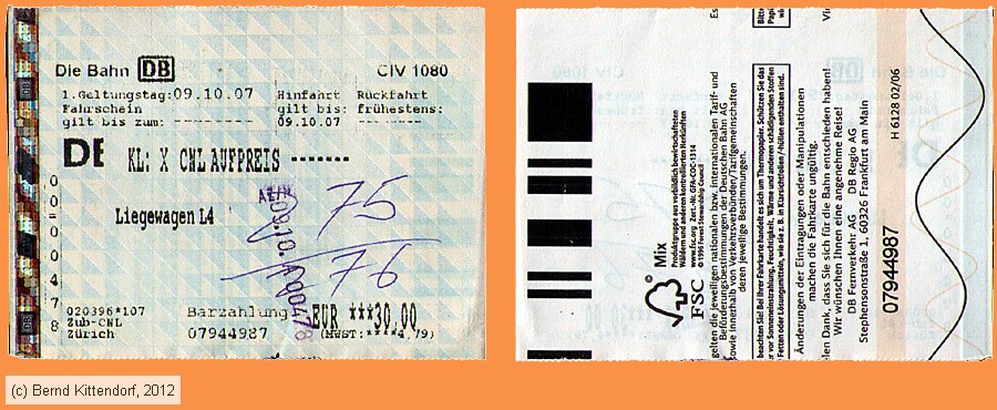 Deutsche Bahn - CNL-Aufpreis
/ Bild: db_fk20071009cnl.jpg Deutsche Bahn - CNL-Aufpreis
/ Bild: db_fk20071009cnl.jpg