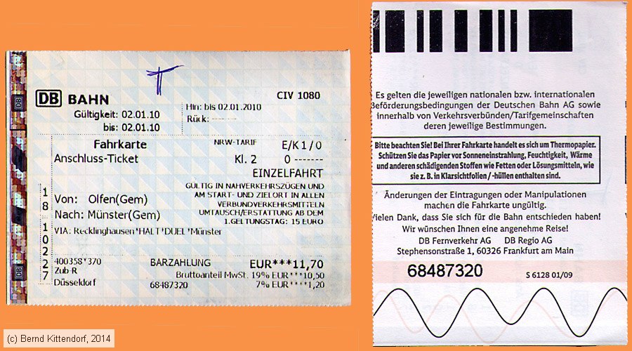 Deutsche Bahn - Fahrkarte
/ Bild: db_fk20100102zubat.jpg