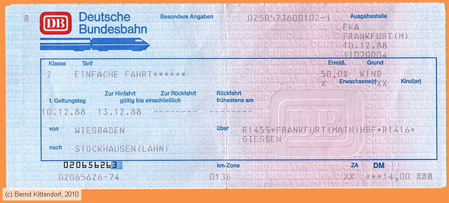 Deutsche Bundesbahn - Fahrkarte
/ Bild: db_fk19881210e.jpg