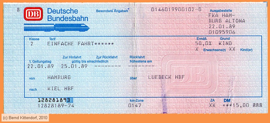 Deutsche Bundesbahn - Fahrkarte
/ Bild: db_fk19890122e.jpg