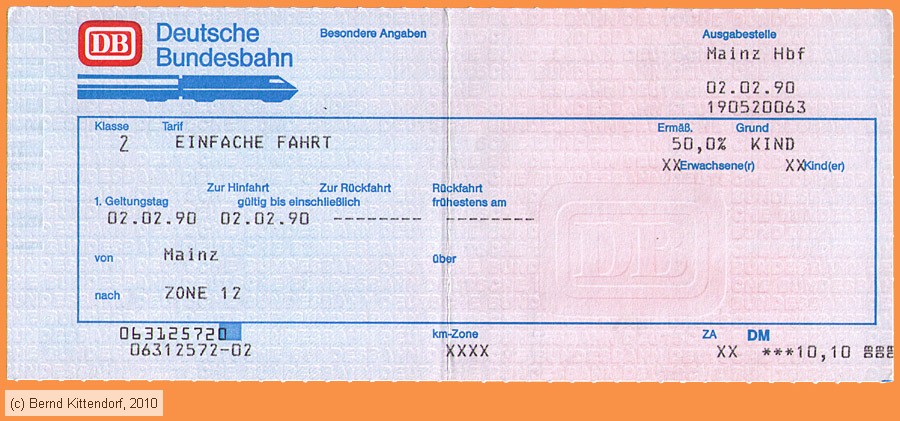 Deutsche Bundesbahn - Fahrkarte
/ Bild: db_fk19900202e.jpg