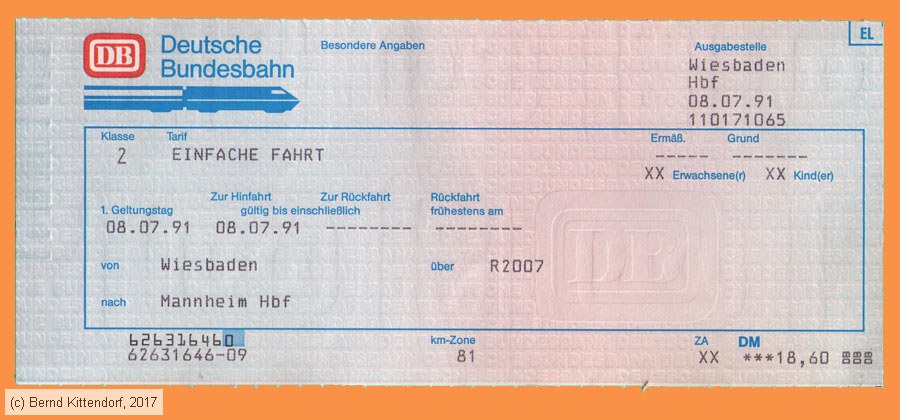 Deutsche Bundesbahn - Fahrkarte
/ Bild: db_fk19910708efk.jpg