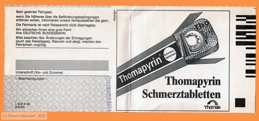 Deutsche Bundesbahn - Fahrkarte
/ Bild: db_fk19920801r2efks2.jpg