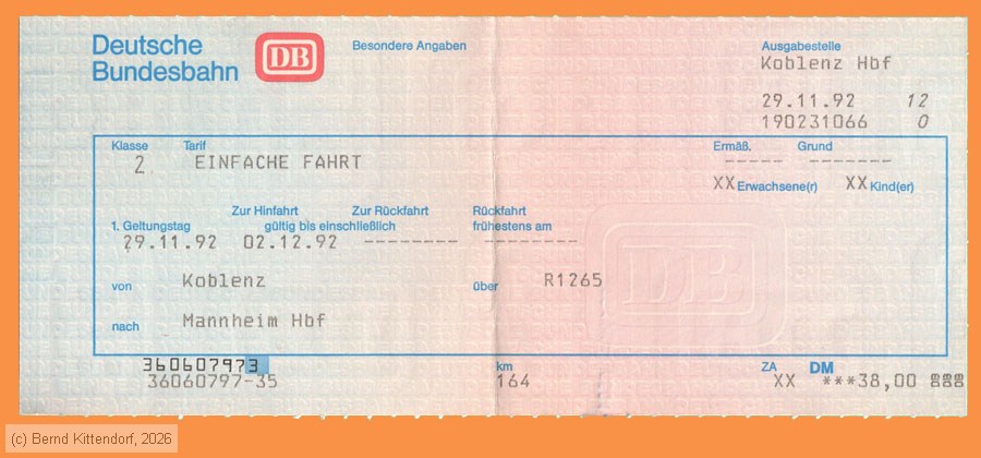Deutsche Bundesbahn - Fahrkarte
/ Bild: db_fk19921129efk.jpg