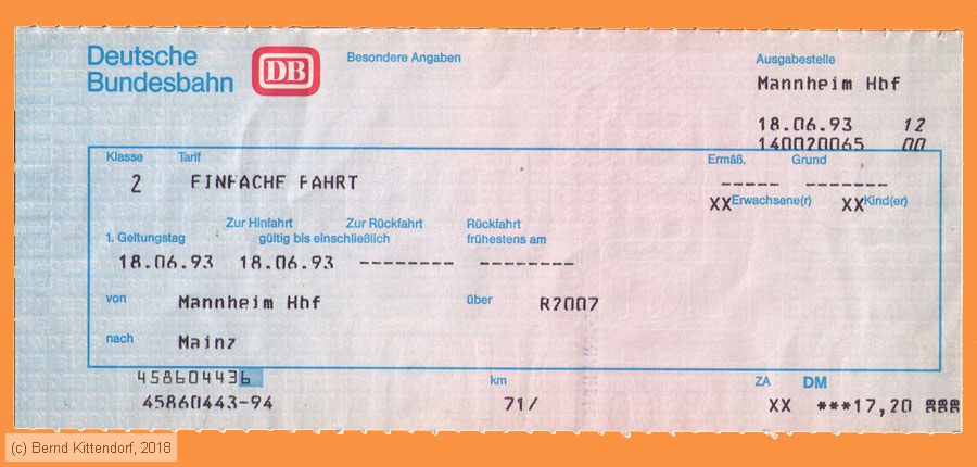 Deutsche Bundesbahn - Fahrkarte
/ Bild: db_fk19930618r2efk.jpg