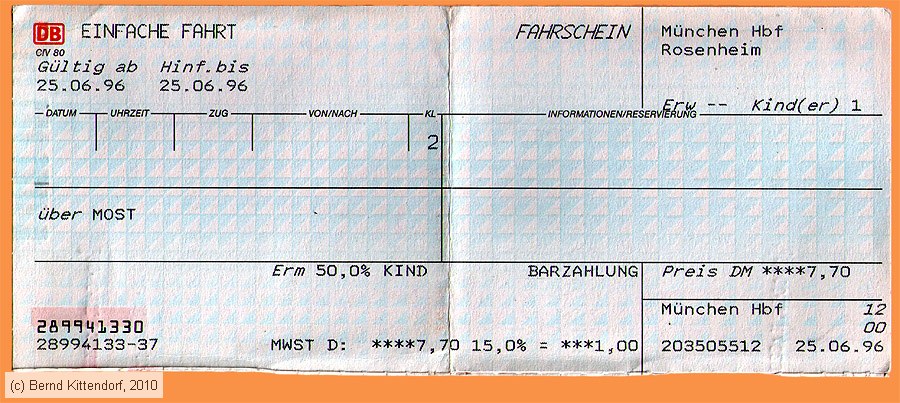 Deutsche Bahn - Fahrkarte
/ Bild: db_fk19960625e.jpg