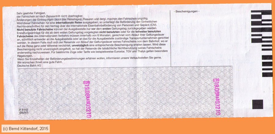 Deutsche Bahn - Fahrkarte
/ Bild: db_fk19970819efk1s2.jpg