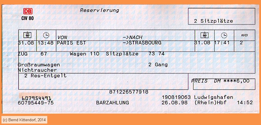 Deutsche Bahn - Reservierung
/ Bild: db_fk19980831res2pl.jpg