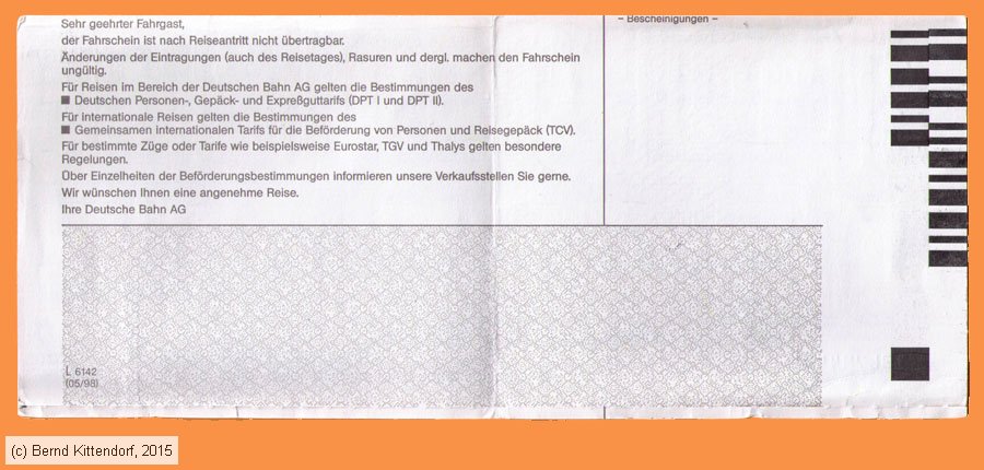 Deutsche Bahn - Fahrkarte
/ Bild: db_fk19990122efks2.jpg
