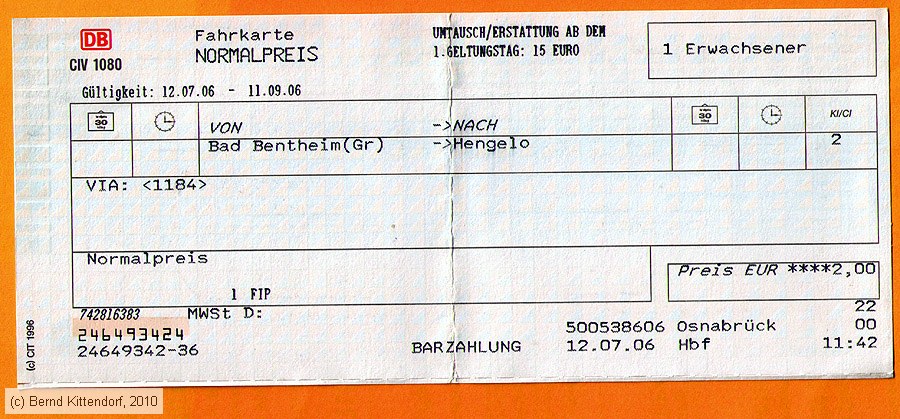 Deutsche Bahn - Fahrkarte
/ Bild: db_fk20060712b.jpg