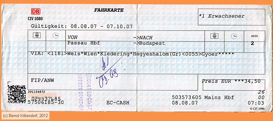 Deutsche Bahn - Fahrkarte
/ Bild: db_fk20070808efa.jpg