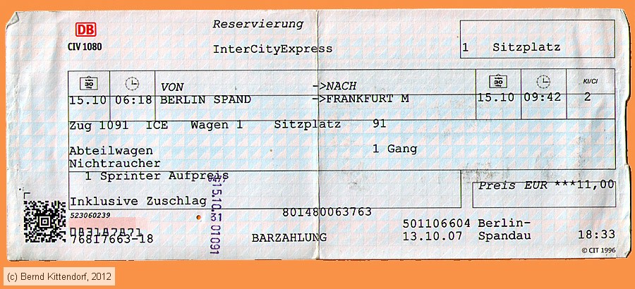 Deutsche Bahn - ICE Sprinter-Aufpreis
/ Bild: db_fk20071013spr.jpg