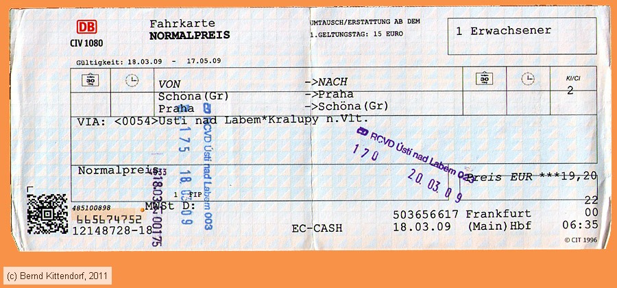 Deutsche Bahn - Fahrkarte
/ Bild: db_fk20090318rfk.jpg