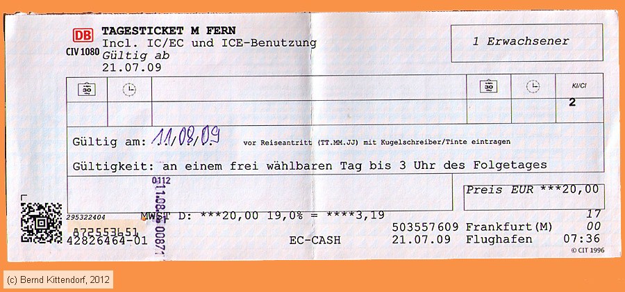 Deutsche Bahn - Fahrkarte
/ Bild: db_fk20090721ttmf0811.jpg
