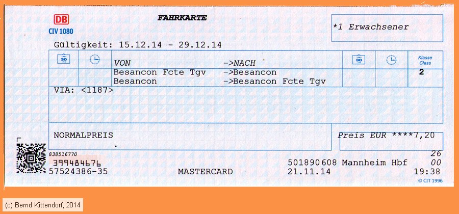 Deutsche Bahn - Fahrkarte
/ Bild: db_fk20141215rfkfr.jpg