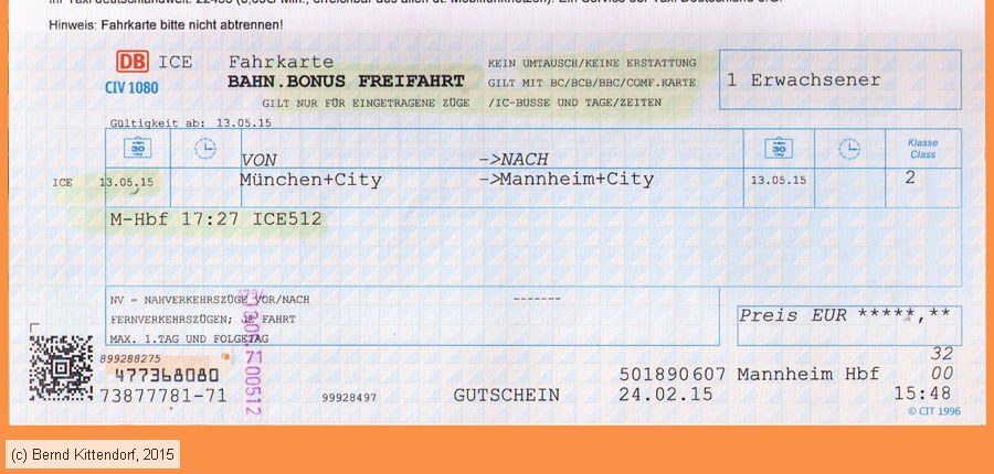 Deutsche Bahn - Fahrkarte Bahn.Bonus Freifahrt
/ Bild: db_fk20150513bbff.jpg