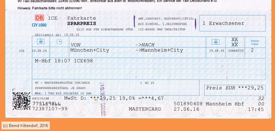Deutsche Bahn - Fahrkarte Sparpreis
/ Bild: db_fk20160819efksp.jpg