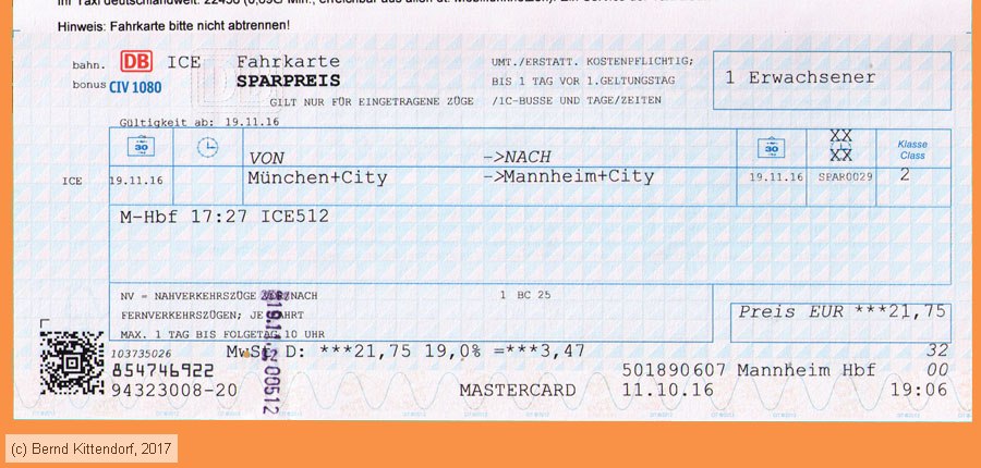 Deutsche Bahn - Fahrkarte Sparpreis
/ Bild: db_fk20161119fksp.jpg