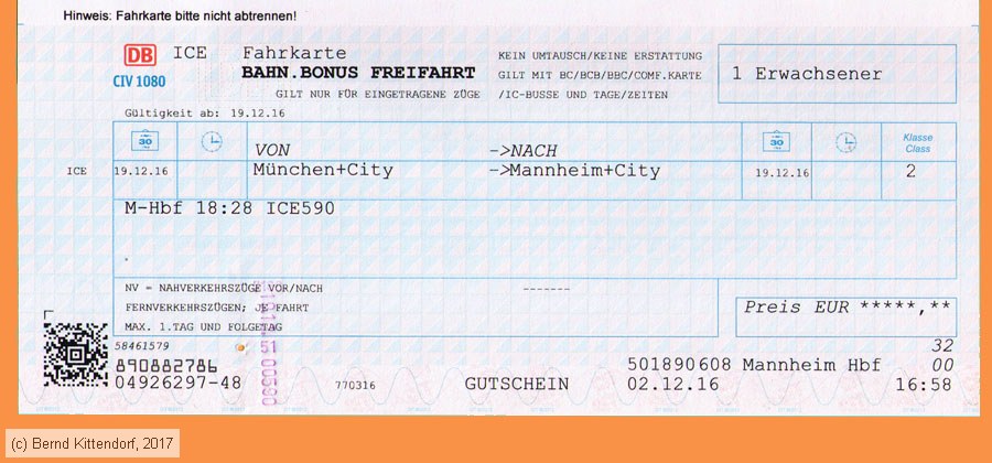 Deutsche Bahn - Fahrkarte Bahn.Bonus Freifahrt
/ Bild: db_fk20161219bbf.jpg