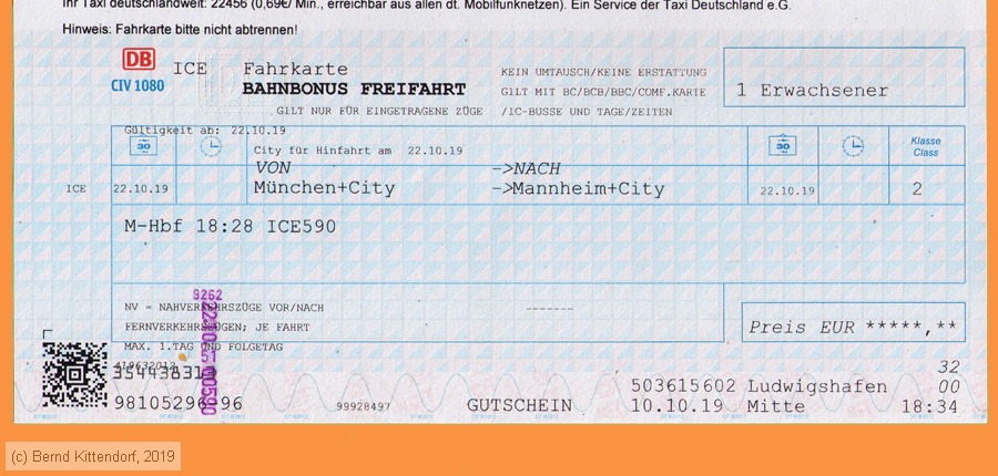 Deutsche Bahn - Fahrkarte Bahnbonus Freifahrt
/ Bild: db_fk20191022r2bbf.jpg