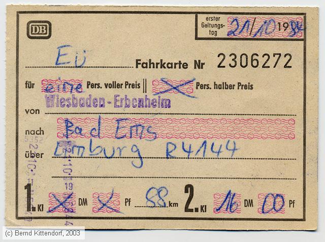 Deutsche Bundesbahn - Fahrkarte
/ Bild: db_fk19841021e.jpg