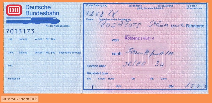 Deutsche Bundesbahn - Fahrkarte
/ Bild: db_fk19880812rrsa1.jpg Deutsche Bundesbahn - Fahrkarte
/ Bild: db_fk19880812rrsa1.jpg