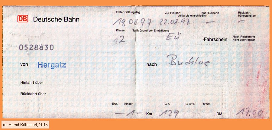 Deutsche Bahn - Fahrkarte
/ Bild: db_fk19970819efk2s1.jpg
