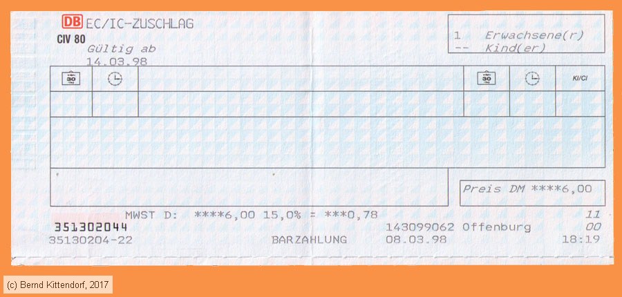 Deutsche Bahn - EC / IC Zuschlag
/ Bild: db_fk19980314iczu.jpg