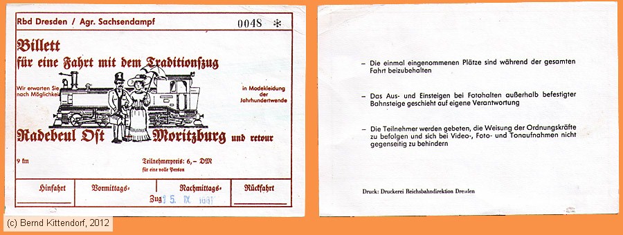 Deutsche Reichsbahn - Billett 
/ Bild: dr_fk19910915trad.jpg