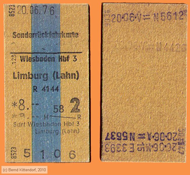 Deutsche Bundesbahn - Sonderrückfahrkarte
/ Bild: db_fk19760620sr.jpg