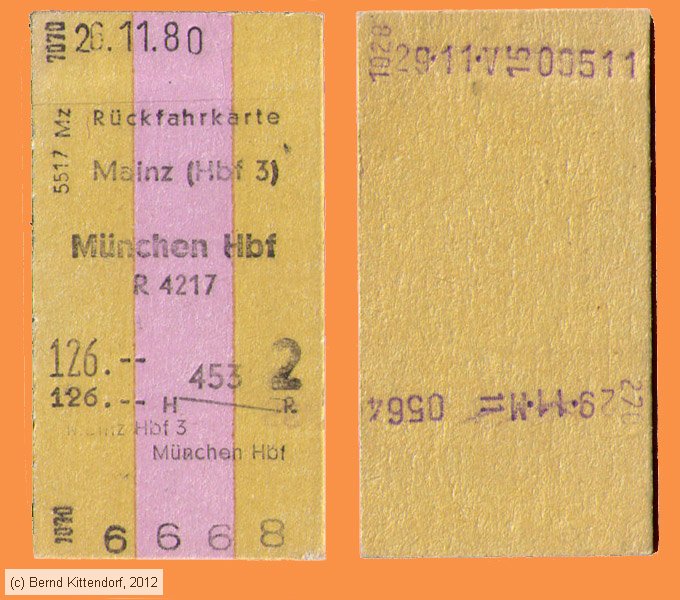 Deutsche Bundesbahn - Fahrkarte
/ Bild: db_fk19801126rfk.jpg