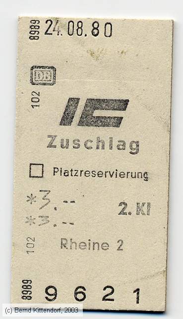Deutsche Bundesbahn - IC-Zuschlag
/ Bild: db_fk19800824iczu.jpg