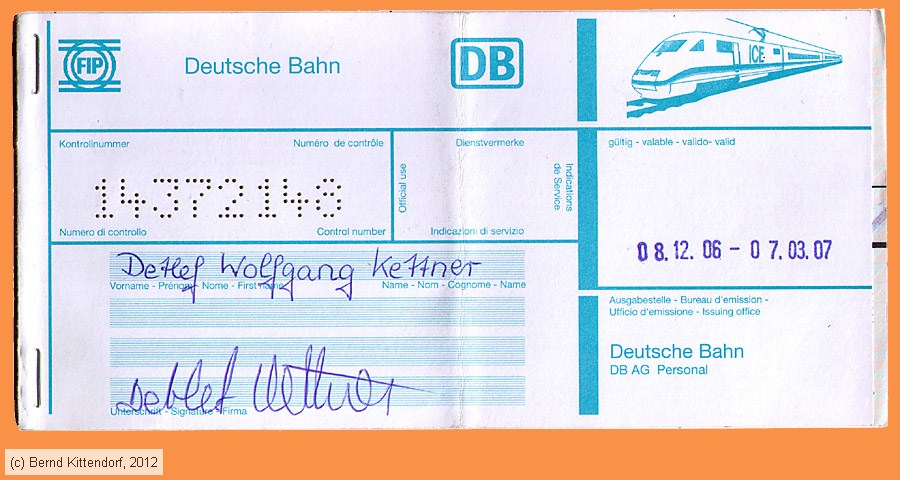 Deutsche Bahn - Fahrkarte
/ Bild: db_fk20061208fip.jpg