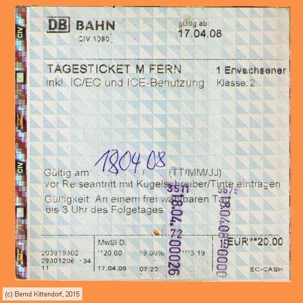 Deutsche Bahn - Fahrkarte
/ Bild: db_fk20080418ttmf.jpg