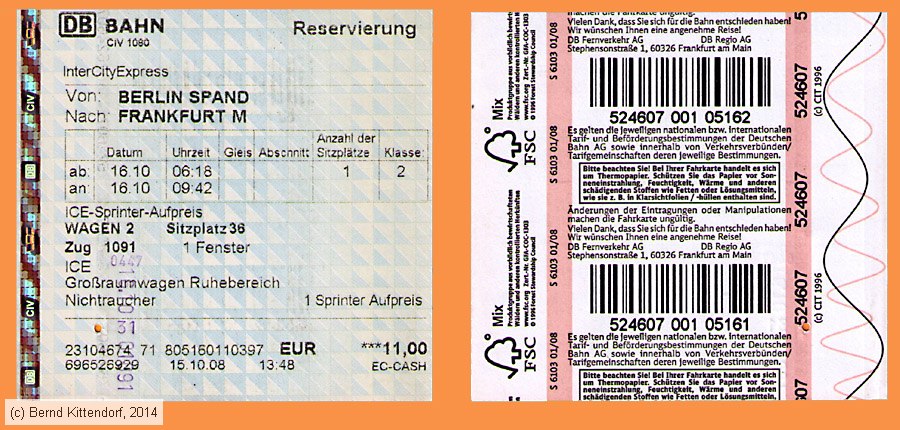 Deutsche Bahn - ICE Sprinter-Aufpreis
/ Bild: db_fk20081016resspr.jpg