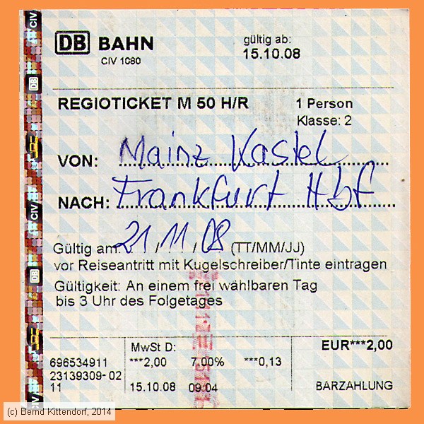 Deutsche Bahn - Fahrkarte
/ Bild: db_fk20081121rtm50hr21.jpg