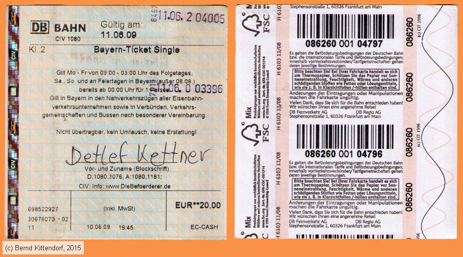 Deutsche Bahn - Bayern Ticket Single
/ Bild: db_fk20090611bts.jpg