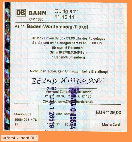 Deutsche Bahn - Fahrkarte
/ Bild: db_fk20111011bwt.jpg
